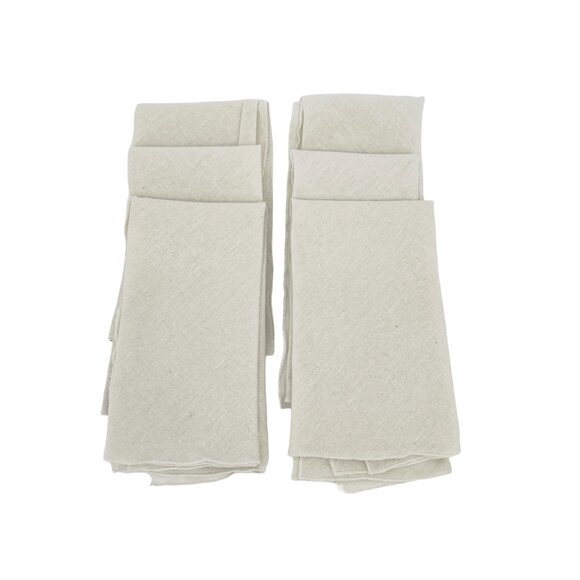 NAPKINS Linen Blend Cloth Natural with Rolled Edges | Set of 6 - Picture 1 of 7